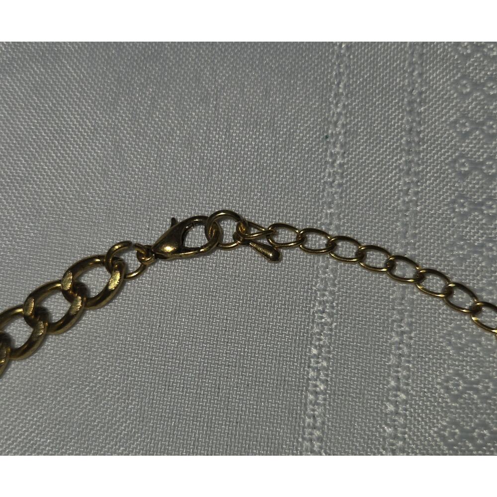 Cleopatra Statement Necklace Egyptian Revival Orange Gems Gold-Tone 18" Costume - Picture 3 of 10